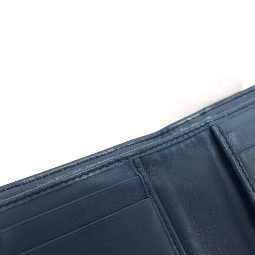 BOTTEGA VENETA ボッテガヴェネタ/二つ折りコンパクト財布/ネイビー//P00*******/ABランク/04