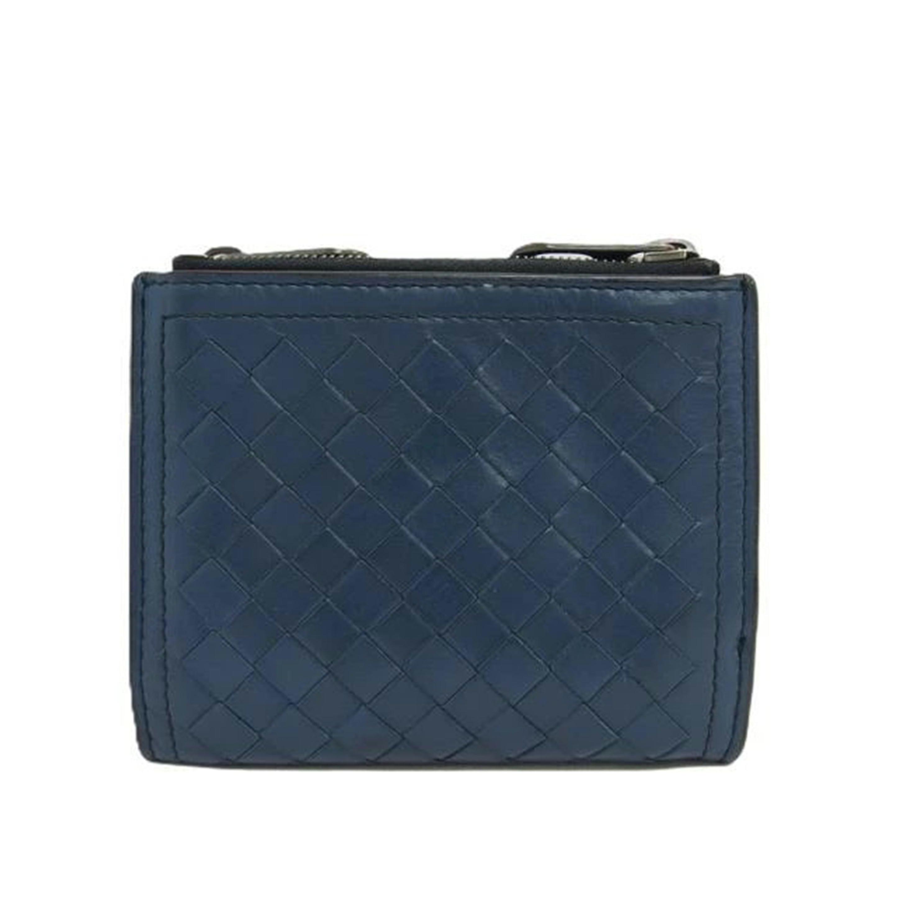 BOTTEGA VENETA ボッテガヴェネタ/二つ折りコンパクト財布/ネイビー//P00*******/ABランク/04