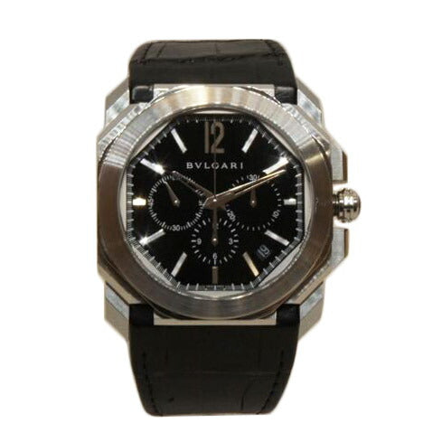 BVLGARI ブルガリ/オクトヴェロッチェシモクロノグラフ/裏スケ/レザーベルト/BGO41SCH//OP0***/Aランク/92