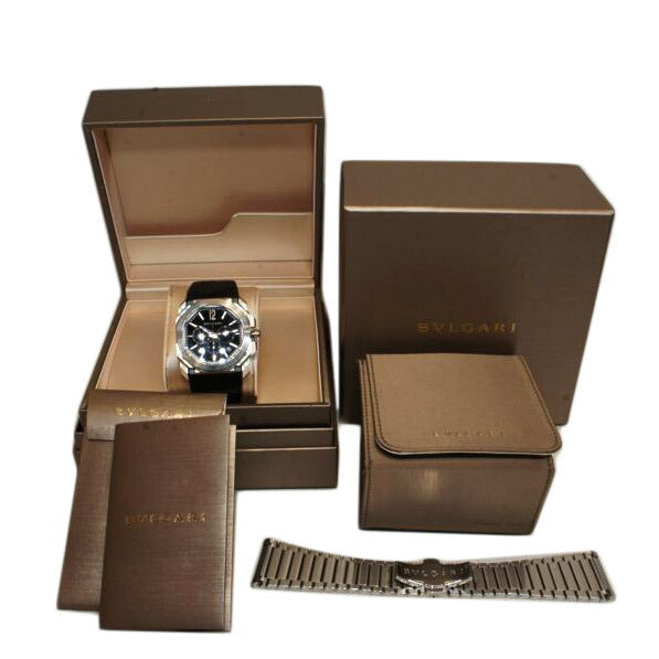 BVLGARI ブルガリ/オクトヴェロッチェシモクロノグラフ/裏スケ/レザーベルト/BGO41SCH//OP0***/Aランク/92