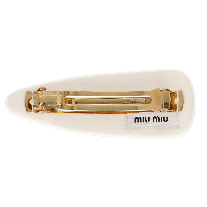 MIUMIU/31 ミュウミュウ/MIUMIU/ヘアバレッタ(大)ホワイト//Aランク/75