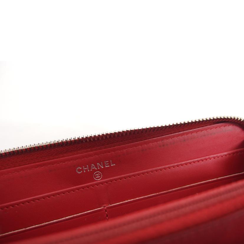 CHANEL シャネル/キャビアスキンラウンドファスナー長財布/レッド//215*****/Bランク/04