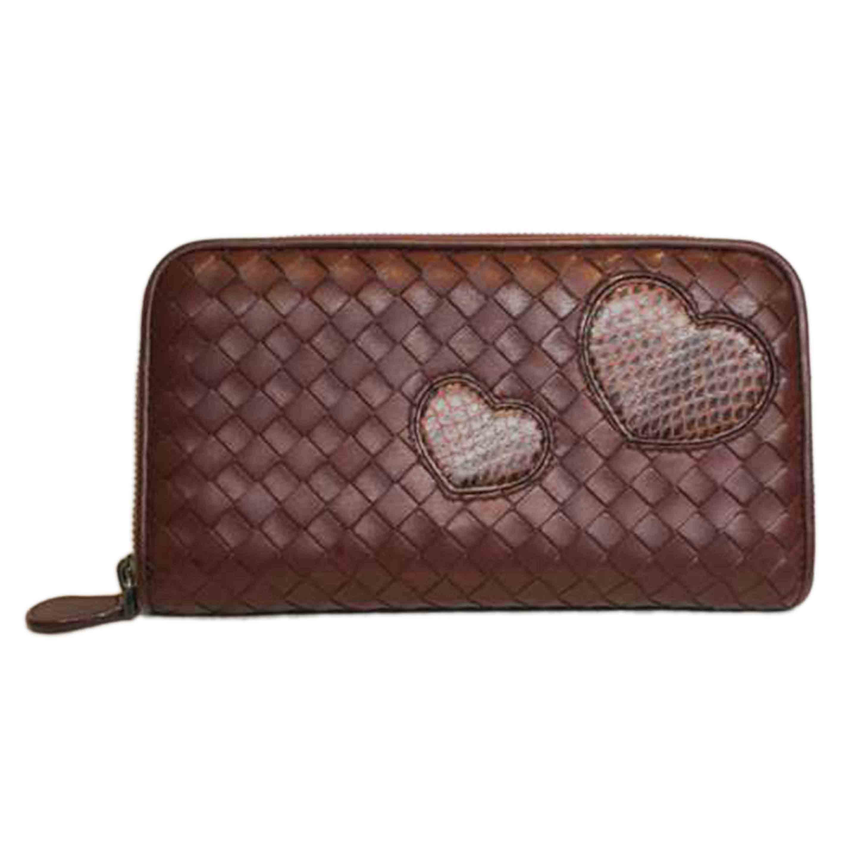 BOTTEGA VENETA ボッテガヴェネタ/イントレチャートパイソンハートラウンドファスナー//SAランク/92