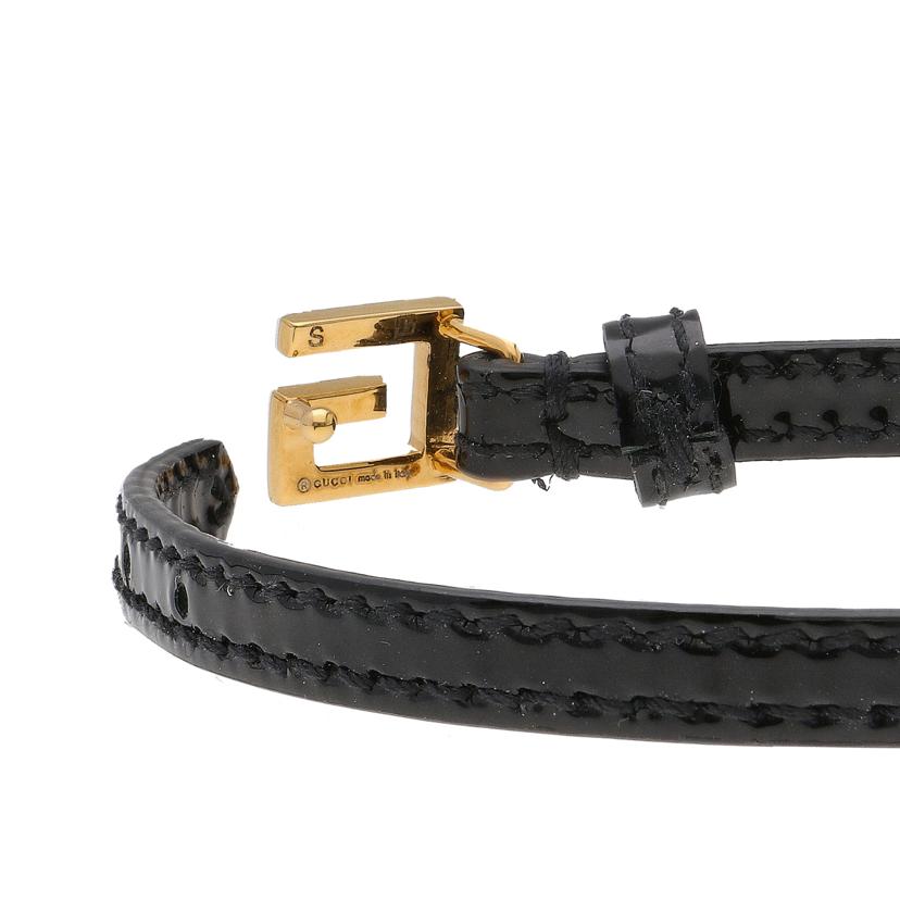 GUCCI/31 グッチ/GUCCI/スクエアGエナメルブレス/ブラック//サイズ:15.6~16.5cm/ABランク/75