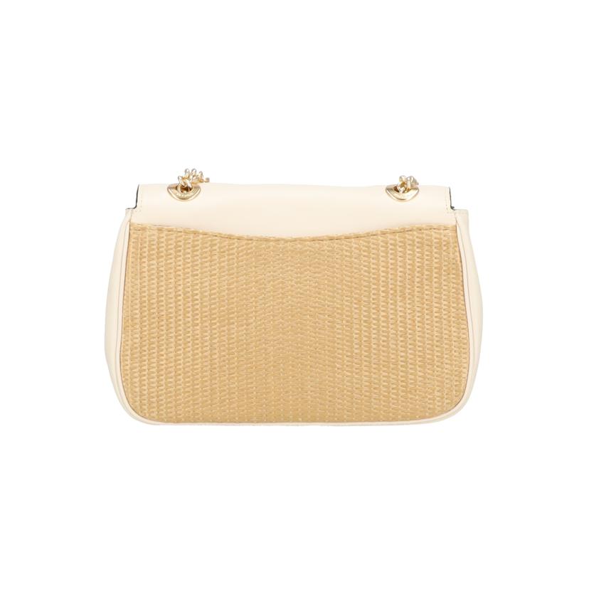 COACH コーチ/レザー×ストローチェーンショルダー/ホワイト系/F72885//B19**/Aランク/77