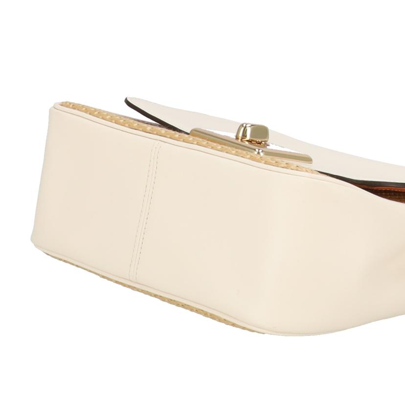 COACH コーチ/レザー×ストローチェーンショルダー/ホワイト系/F72885//B19**/Aランク/77
