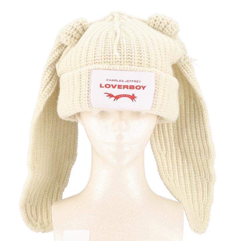 CHARLES JEFFREY LOVERBOY チャールズジェフリーラヴァーボーイ/ニットキャップ rabbit ウールホワイト//Aランク/75