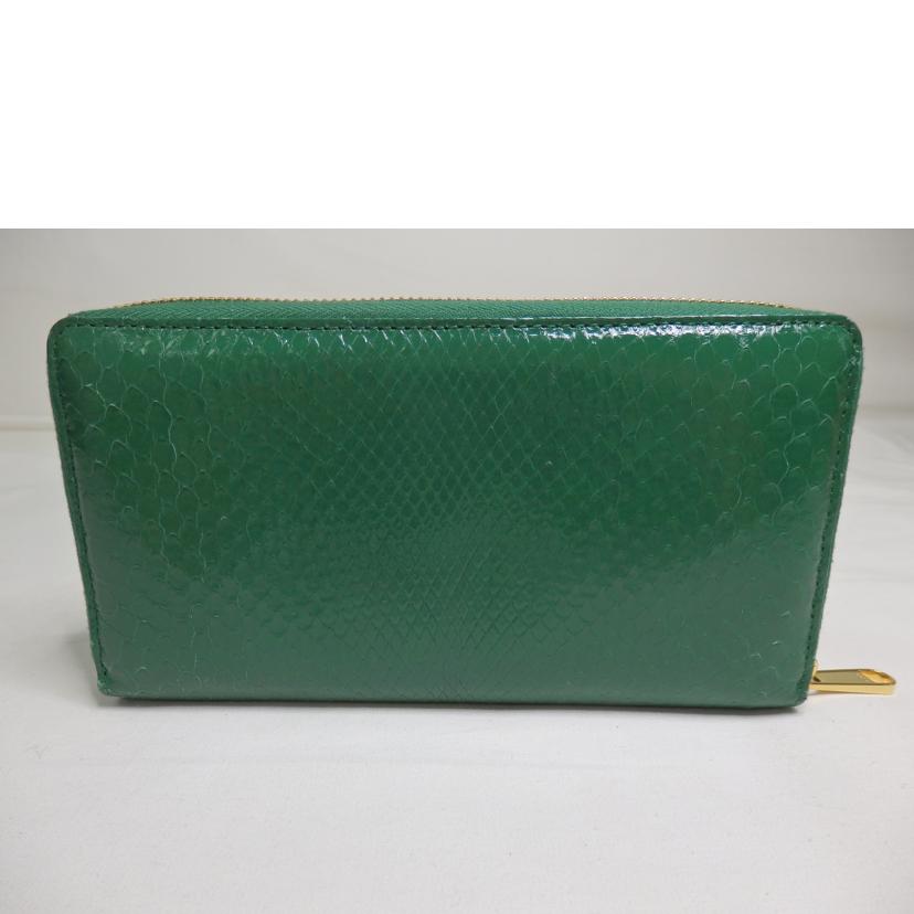 GUCCI グッチ/ホースビット/パイソン/ジップアラウンドウォレット/緑/621889//041*/Aランク/84