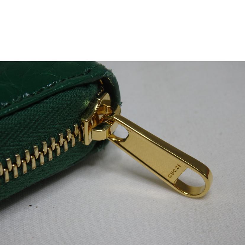 GUCCI グッチ/ホースビット/パイソン/ジップアラウンドウォレット/緑/621889//041*/Aランク/84