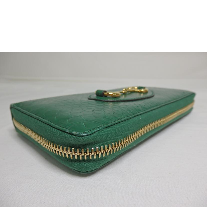 GUCCI グッチ/ホースビット/パイソン/ジップアラウンドウォレット/緑/621889//041*/Aランク/84