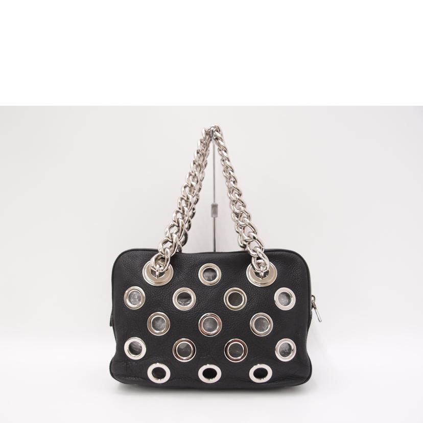 PRADA プラダ/パンチングチェーンショルダー/ブラック//117/Aランク/69