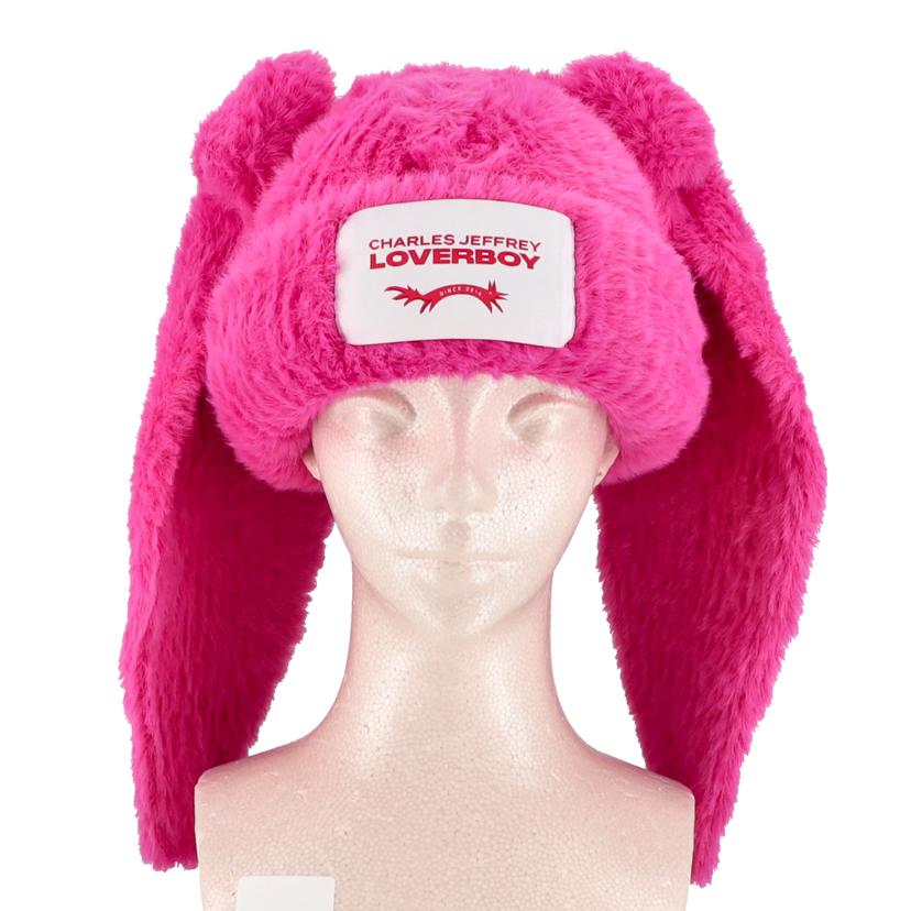 CHARLES JEFFREY LOVERBOY チェールズジェフリーラヴァーボーイ/ニットキャップrabbit ピンク//Aランク/75