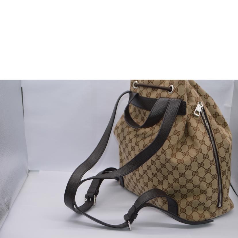GUCCI グッチ/GGキャンバスドローストリングレザーリュックサック/449175//527***/Aランク/89