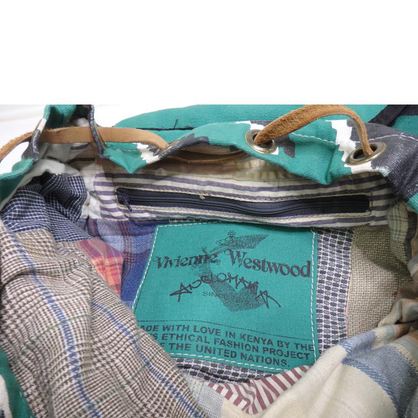Vivienne Westwood ヴィヴィアンウエストウッド/Vivienne キャンバスリュック 緑//ABランク/84