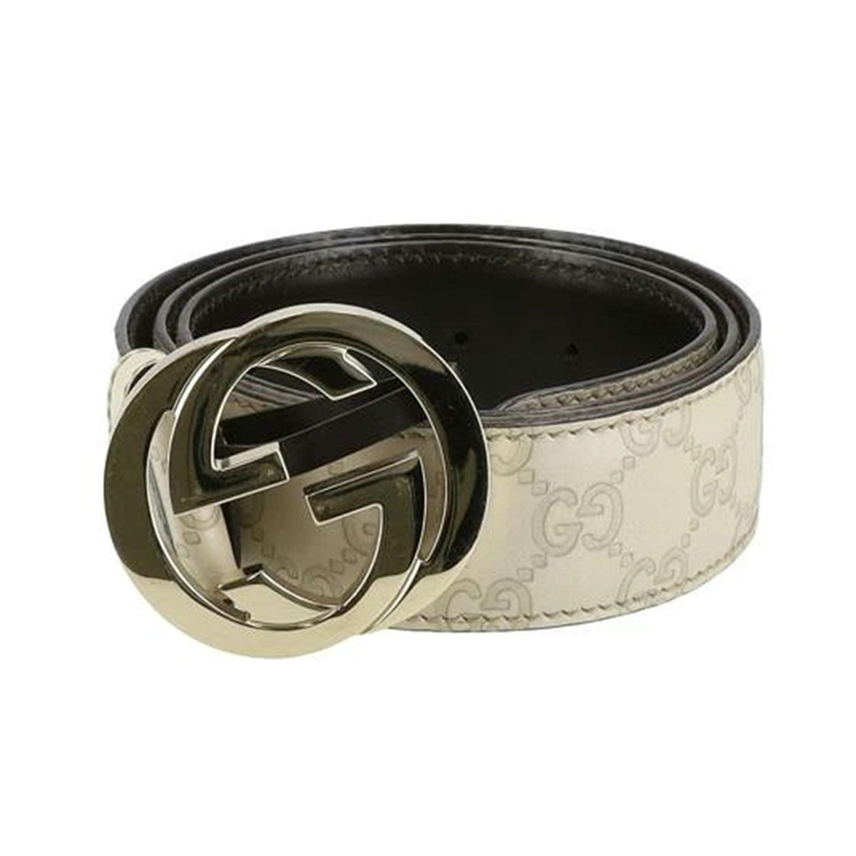 GUCCI グッチ/シマレザーGGバックルベルト/~90cm/114876.493949//90.**/ABランク/75