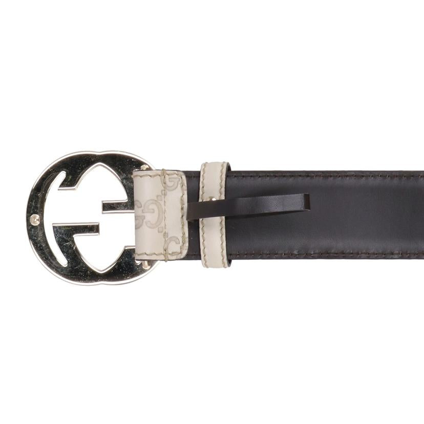 GUCCI グッチ/シマレザーGGバックルベルト/~90cm/114876.493949//90.**/ABランク/75