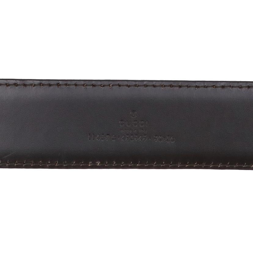 GUCCI グッチ/シマレザーGGバックルベルト/~90cm/114876.493949//90.**/ABランク/75