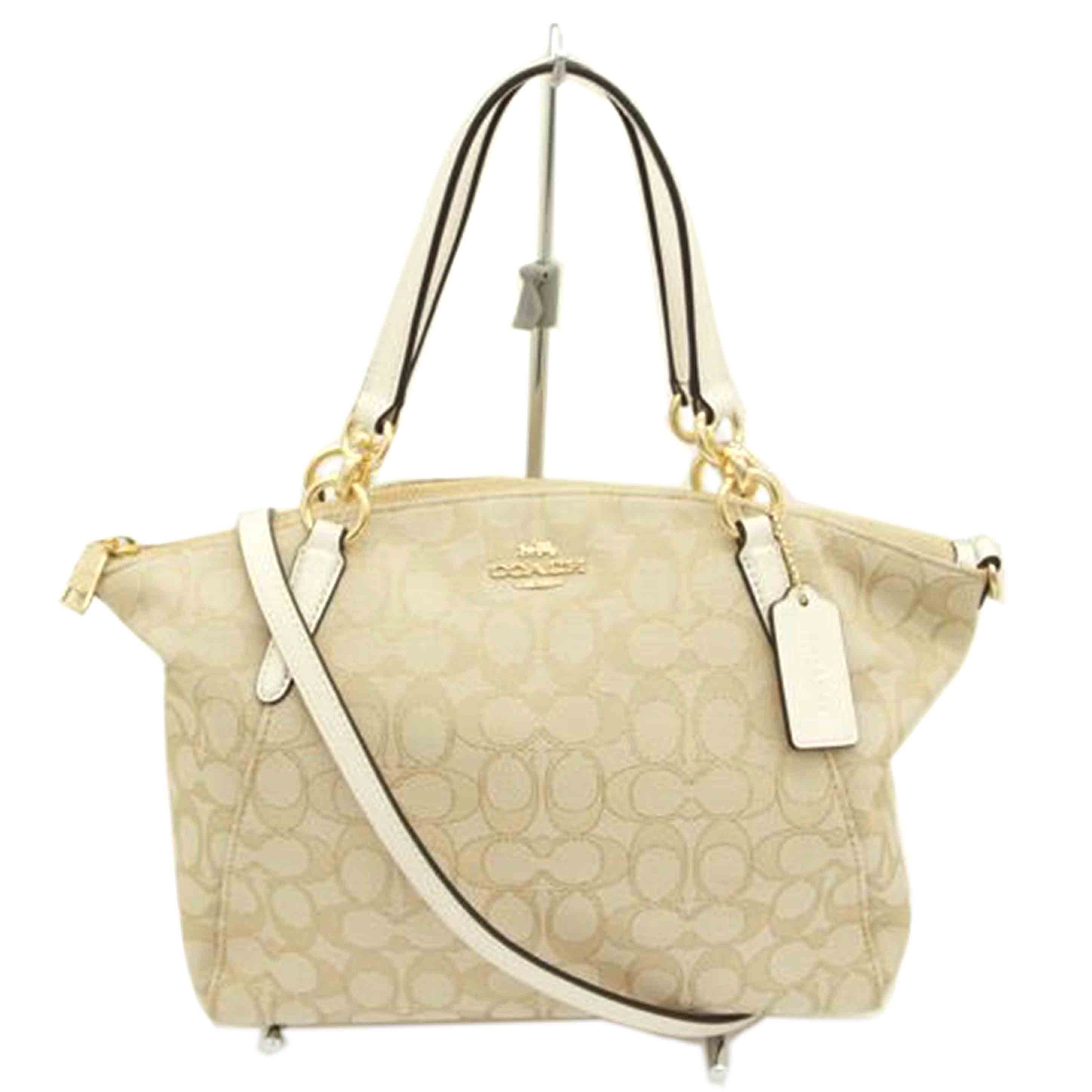 COACH コーチ/シグネチャー スモールケルシー 2Wayショルダーバッグ/ライトカーキ×チョーク/F27582//E19**/Aランク/01