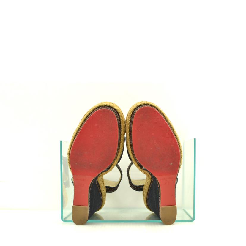 Louboutin/25/ルブタンウエッジソールデニムサンダル/#S//ABランク/75
