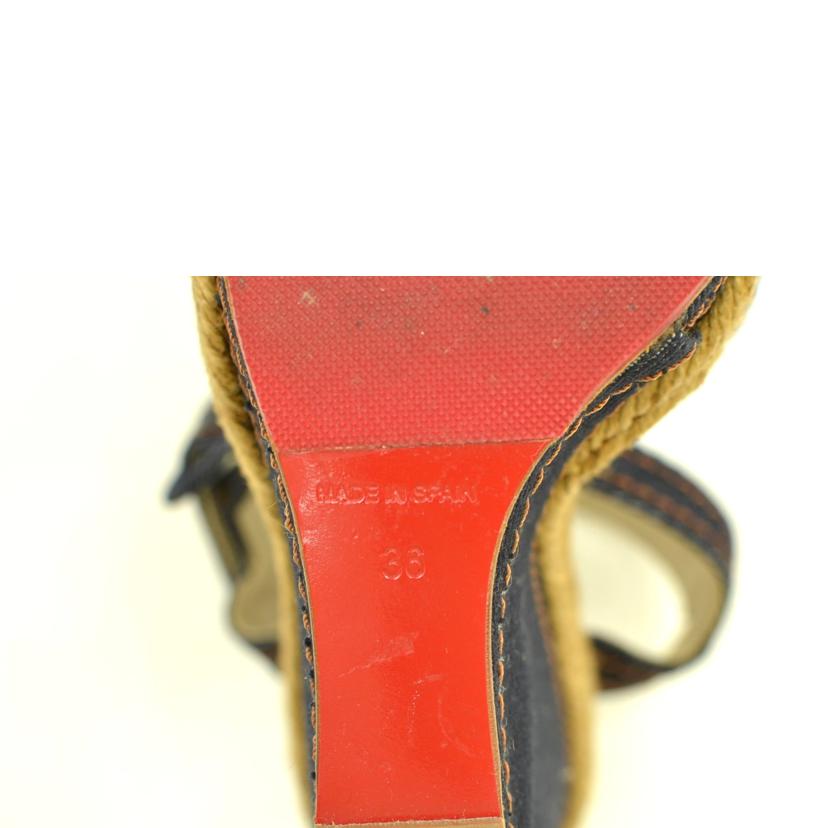 Louboutin/25/ルブタンウエッジソールデニムサンダル/#S//ABランク/75