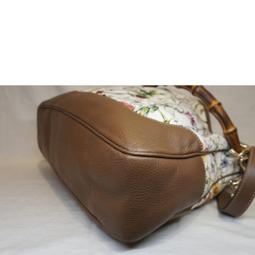 GUCCI グッチ/キャンパスバンブーダイアナ花柄ショルダーバッグ/282315//520***/Aランク/92