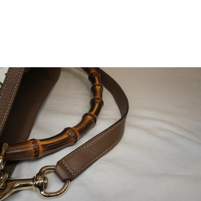 GUCCI グッチ/キャンパスバンブーダイアナ花柄ショルダーバッグ/282315//520***/Aランク/92