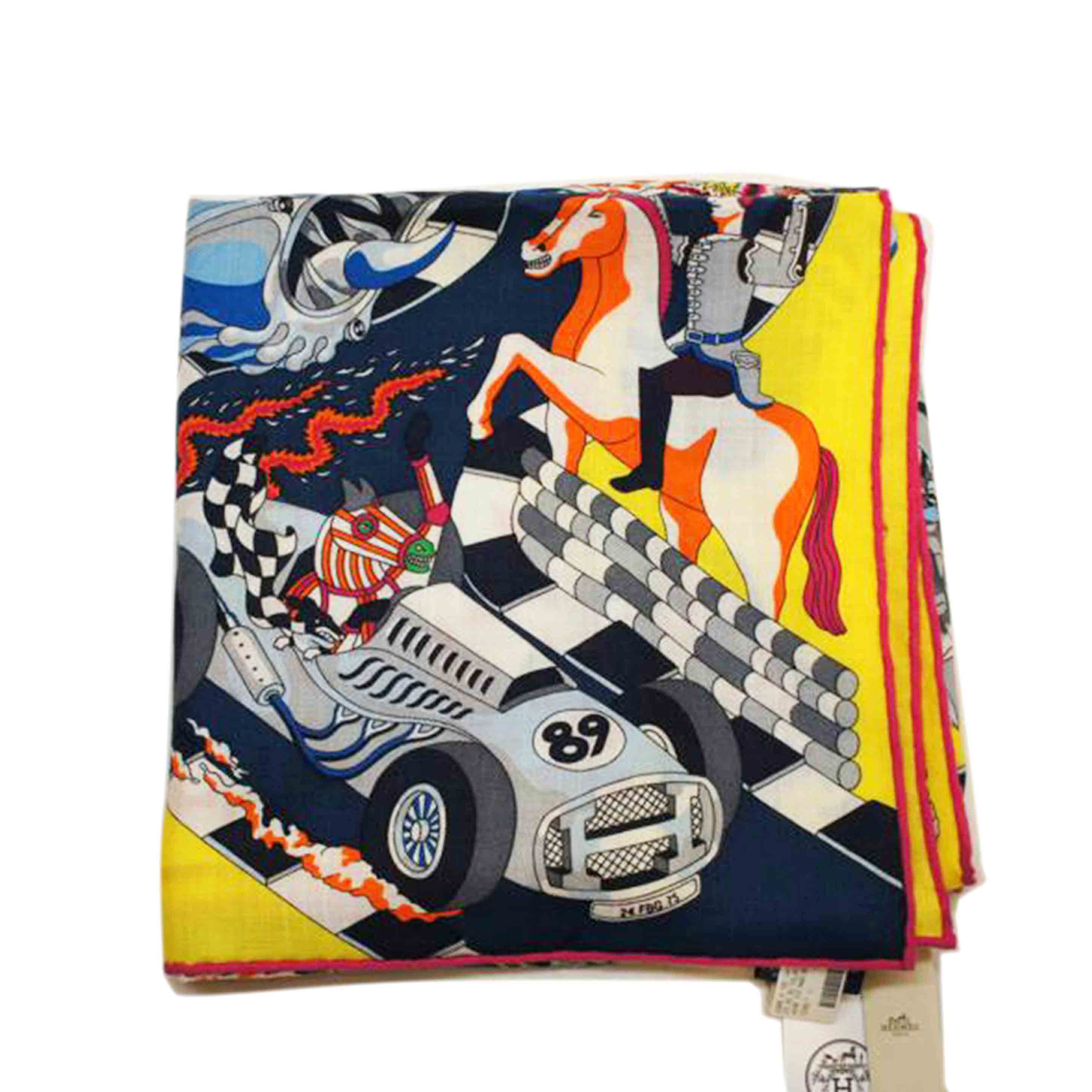 HERMES エルメス/カレH100カシミヤシルクストール LES AS DU VOLANT"//Sランク/92