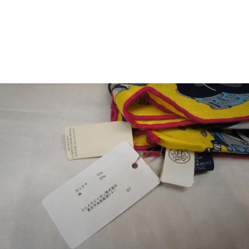 HERMES エルメス/カレH100カシミヤシルクストール LES AS DU VOLANT"//Sランク/92