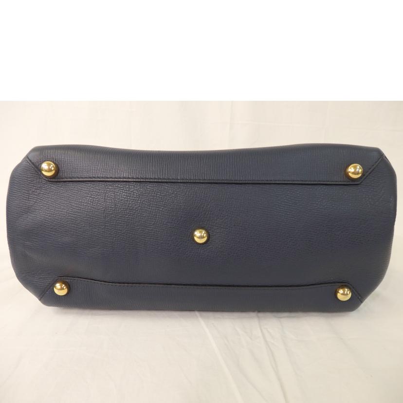 BURBERRY バーバリー/レザー2wayハンドバッグ/紺/サイドチェック//Aランク/84