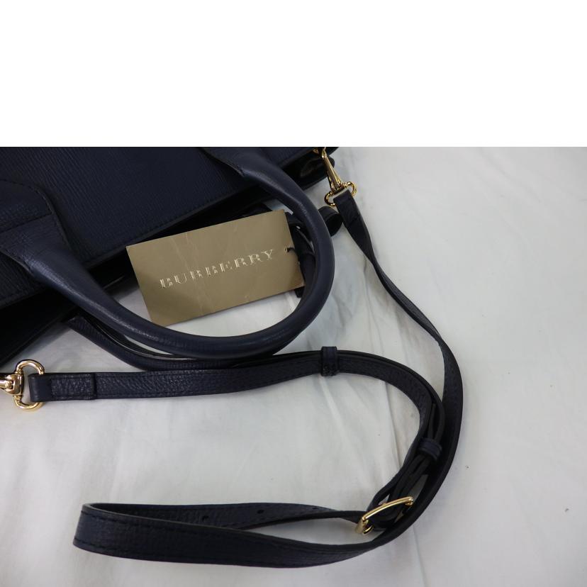 BURBERRY バーバリー/レザー2wayハンドバッグ/紺/サイドチェック//Aランク/84