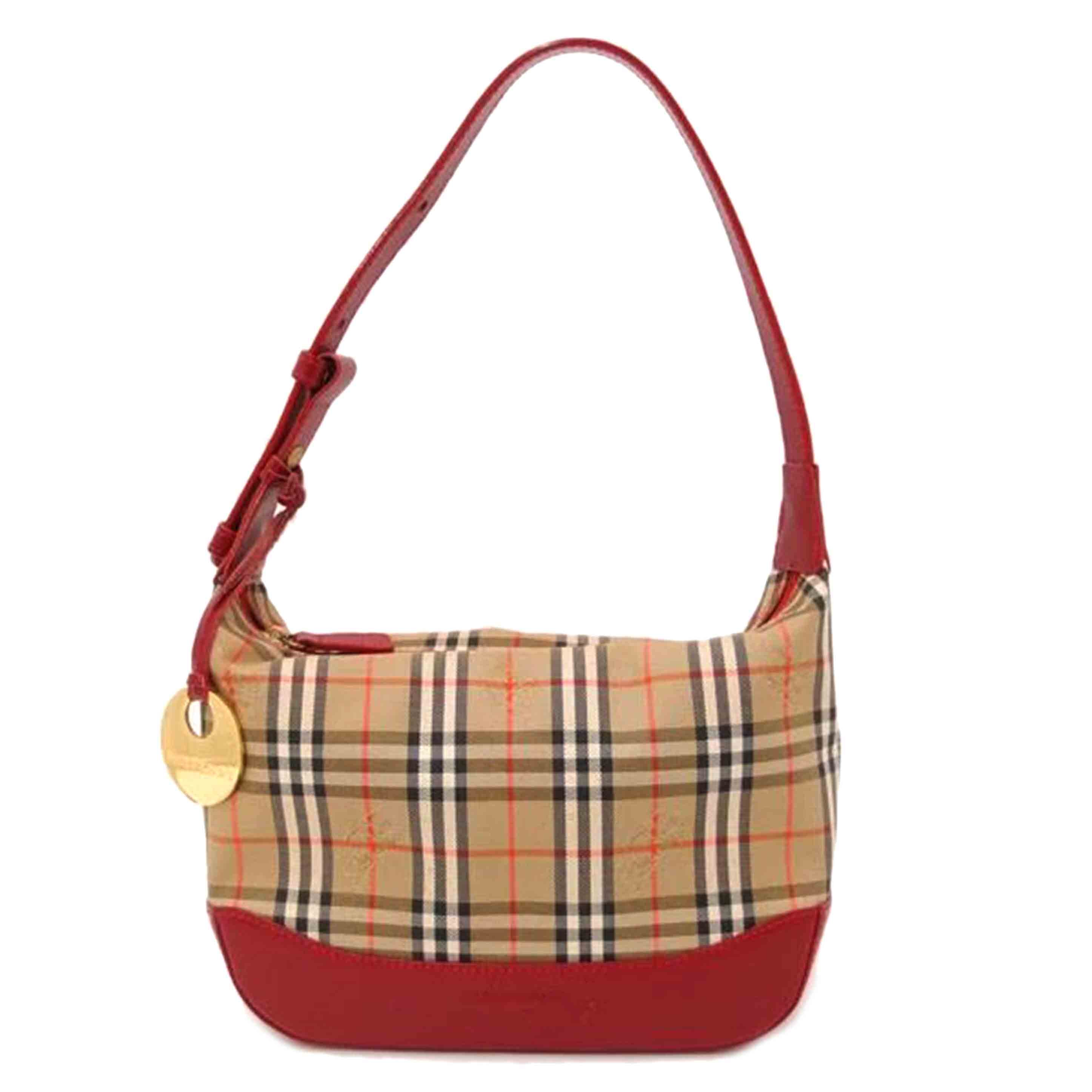 BURBERRY バーバリー/ヘイマーケットチェックワンショルダー/レッド//Aランク/69