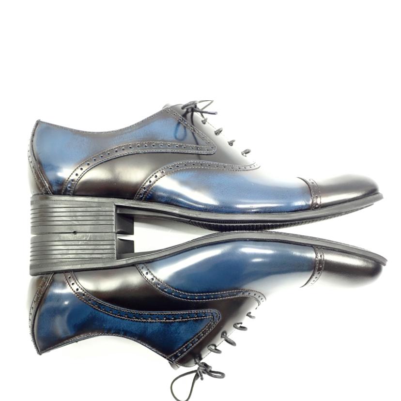 LANVIN ランバン/ブラックシャイニーバイカラーコンビ オックスフォード ドレスシューズ/083305//25.0cm/Aランク/62