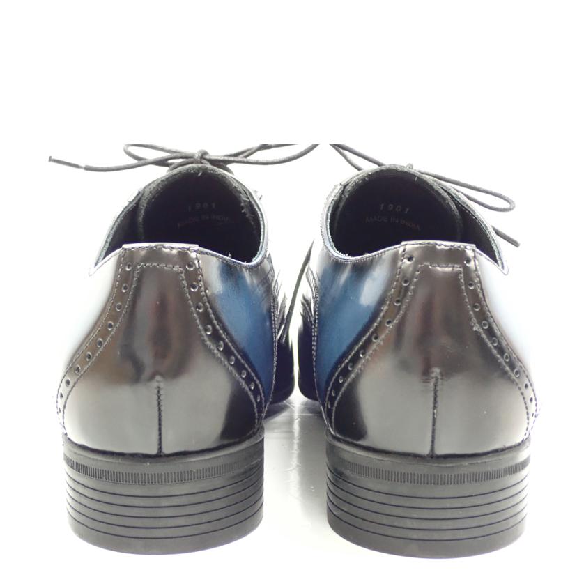 LANVIN ランバン/ブラックシャイニーバイカラーコンビ オックスフォード ドレスシューズ/083305//25.0cm/Aランク/62