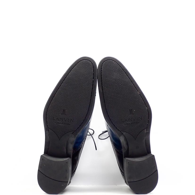 LANVIN ランバン/ブラックシャイニーバイカラーコンビ オックスフォード ドレスシューズ/083305//25.0cm/Aランク/62