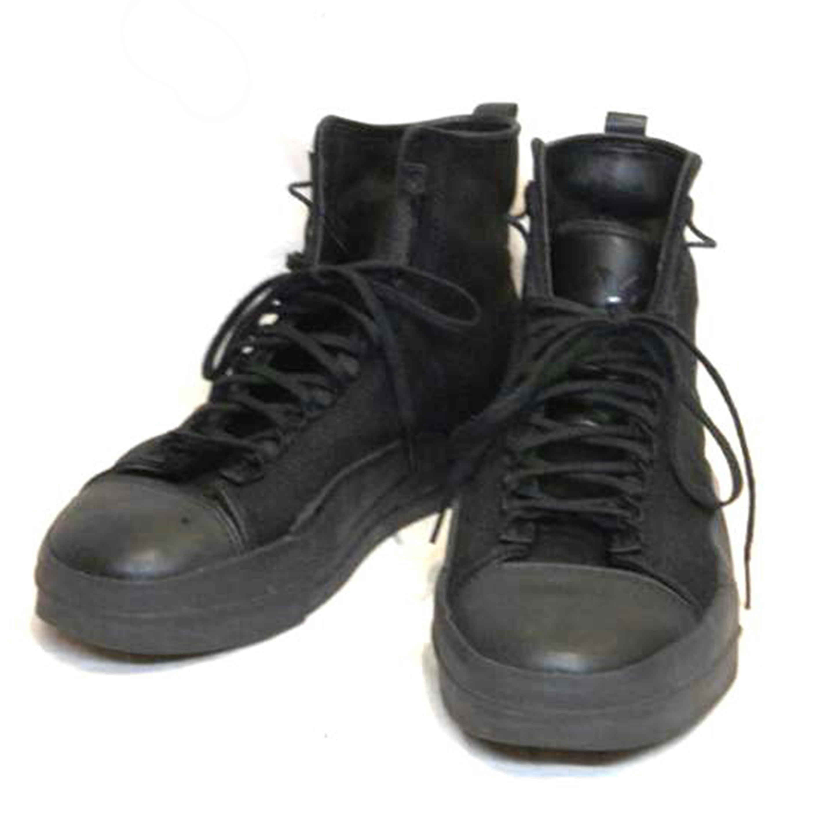 Y-3/Yohji Yamamotoロゴハイカットキャンバススニーカーブラック/EH1385//ABランク/92