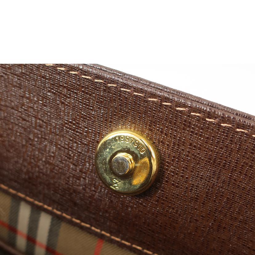 Burberry バーバリー/ノバチェック/レザーハンドバッグ ブラウン//SAランク/65