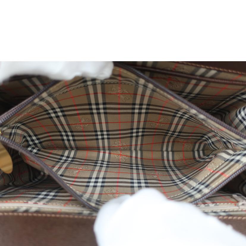 Burberry バーバリー/ノバチェック/レザーハンドバッグ ブラウン//SAランク/65