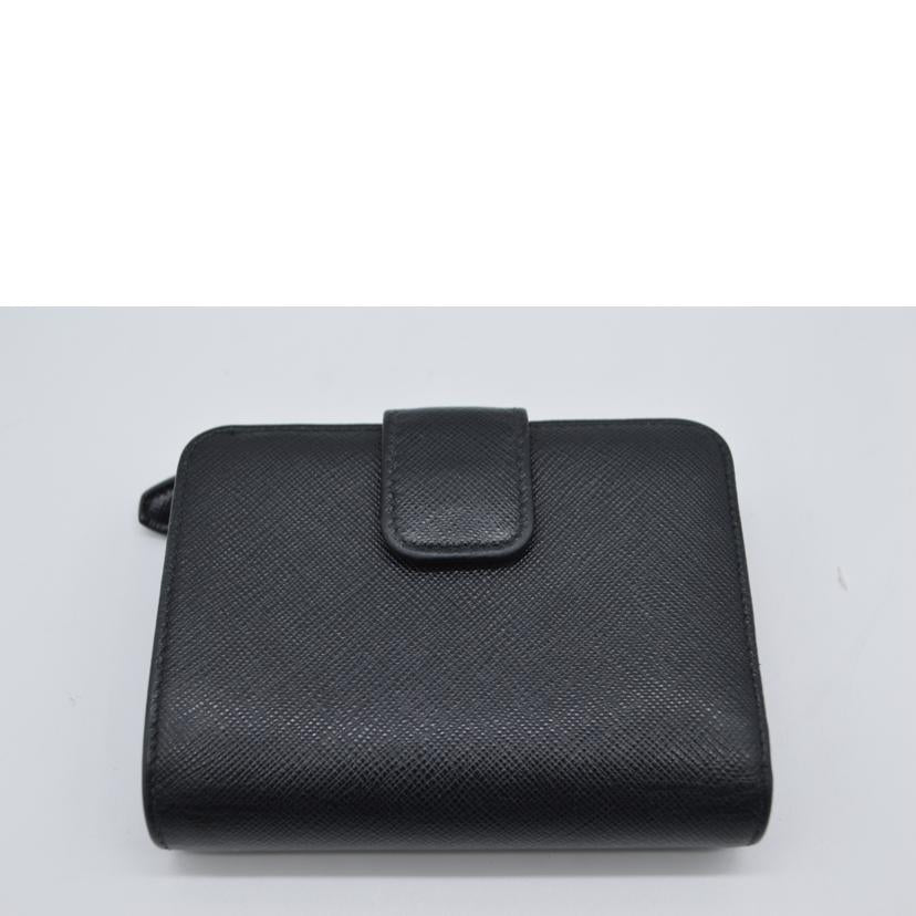 PRADA プラダ/サフィアーノメタルコンパクトレザー財布/ネロ/1ML018//230**/ABランク/89