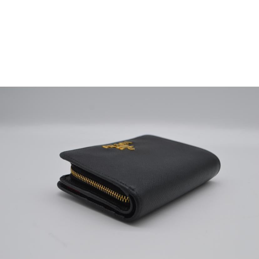 PRADA プラダ/サフィアーノメタルコンパクトレザー財布/ネロ/1ML018//230**/ABランク/89