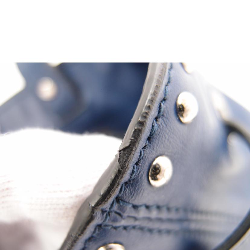 PRADA プラダ/レザースタッズフリンジドローストリングトート/ブルー/B5061M//8/Aランク/69