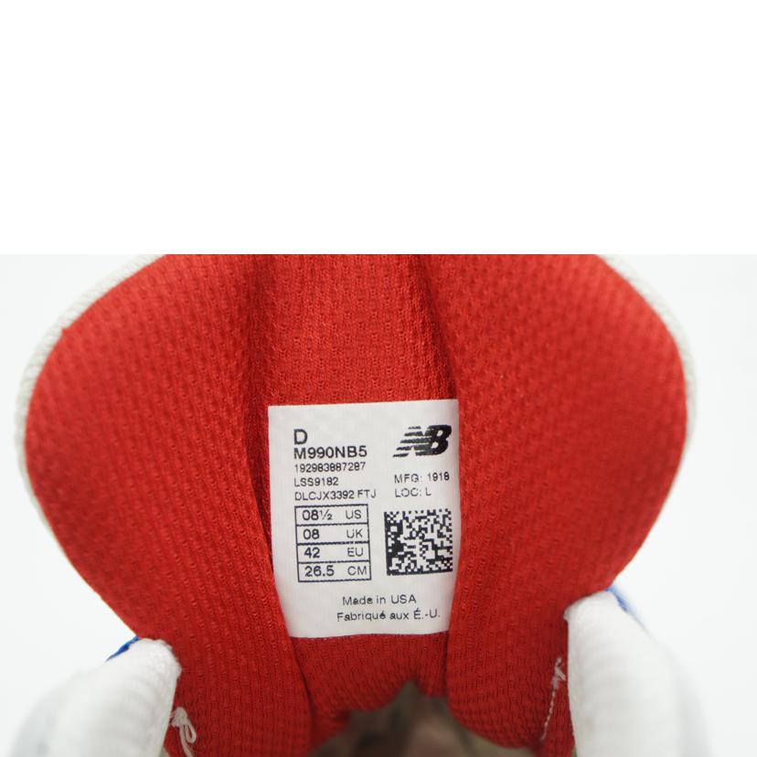 new balance ニューバランス/990V5/グレーロイヤルレッド/M990NB5//SAランク/75