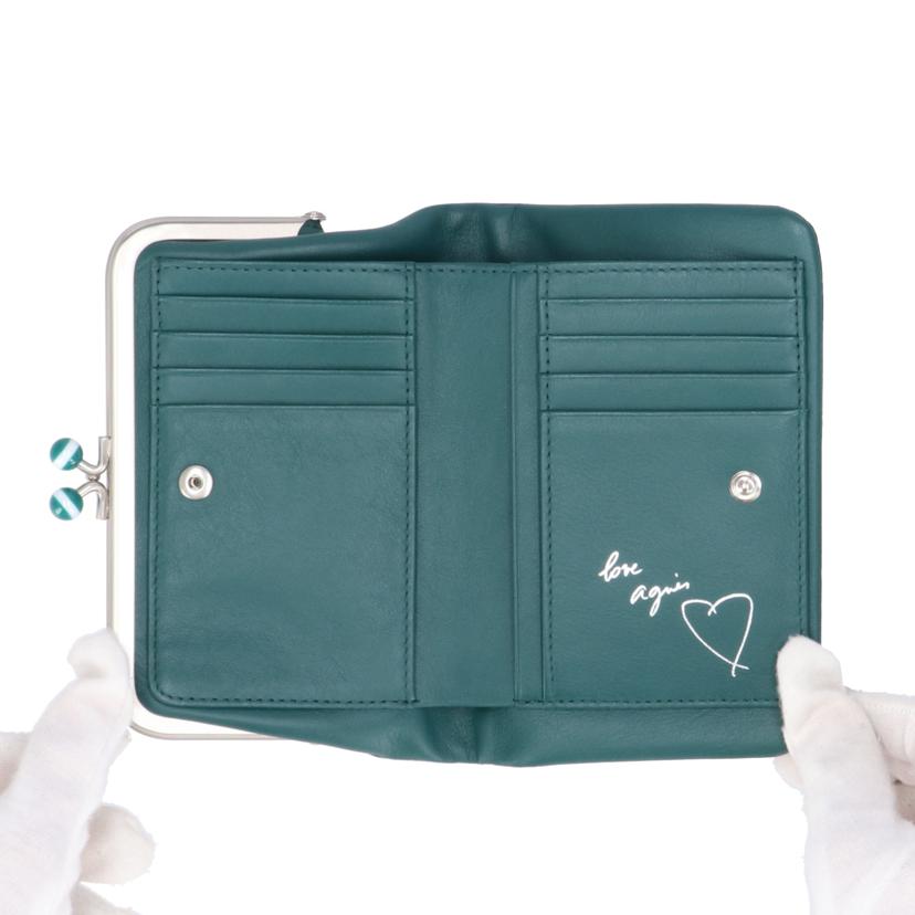 agnes b. アニエスベー/レザー二つ折りがま口財布/PAW07-03//-/Aランク/76