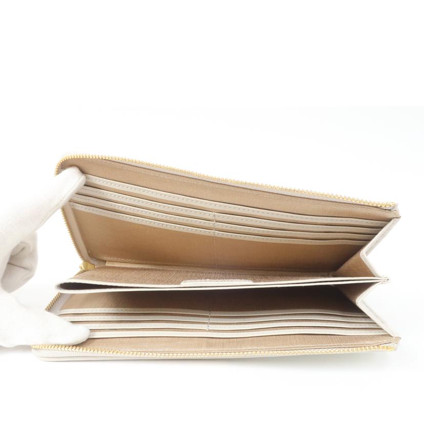 TOPKAPI トプカピ/L字ファスナー長財布 ホワイト×ライトベージュ//Aランク/65