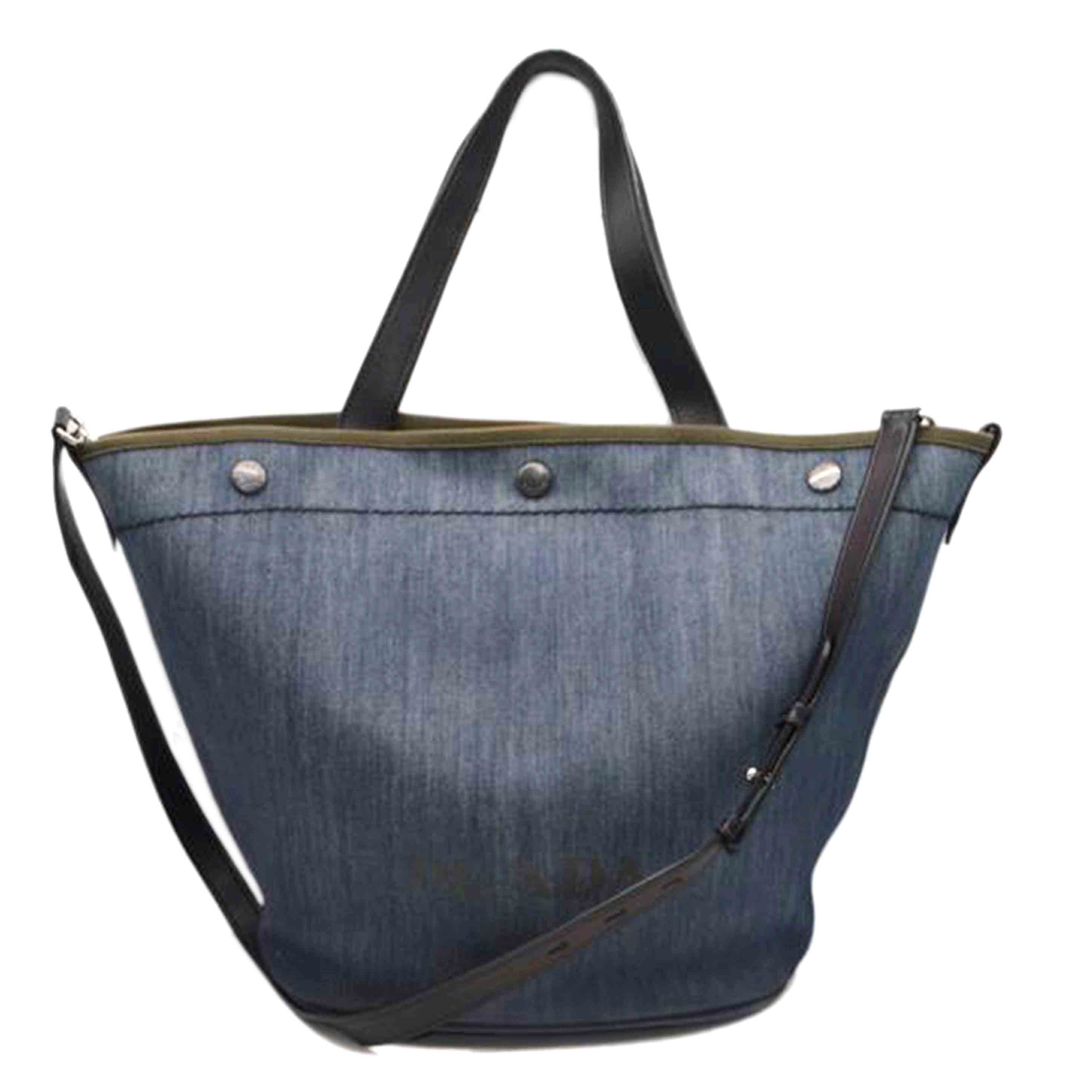 PRADA プラダ/ロゴデニムシティカーフ2wayレザーハンド/1BG244//103/Bランク/89