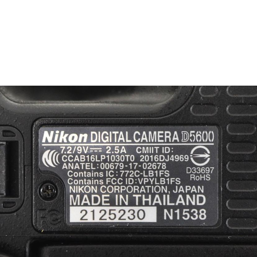 Nikon ニコン/デジタル一眼/D5600 Wズームキット//2125230/ABランク/75