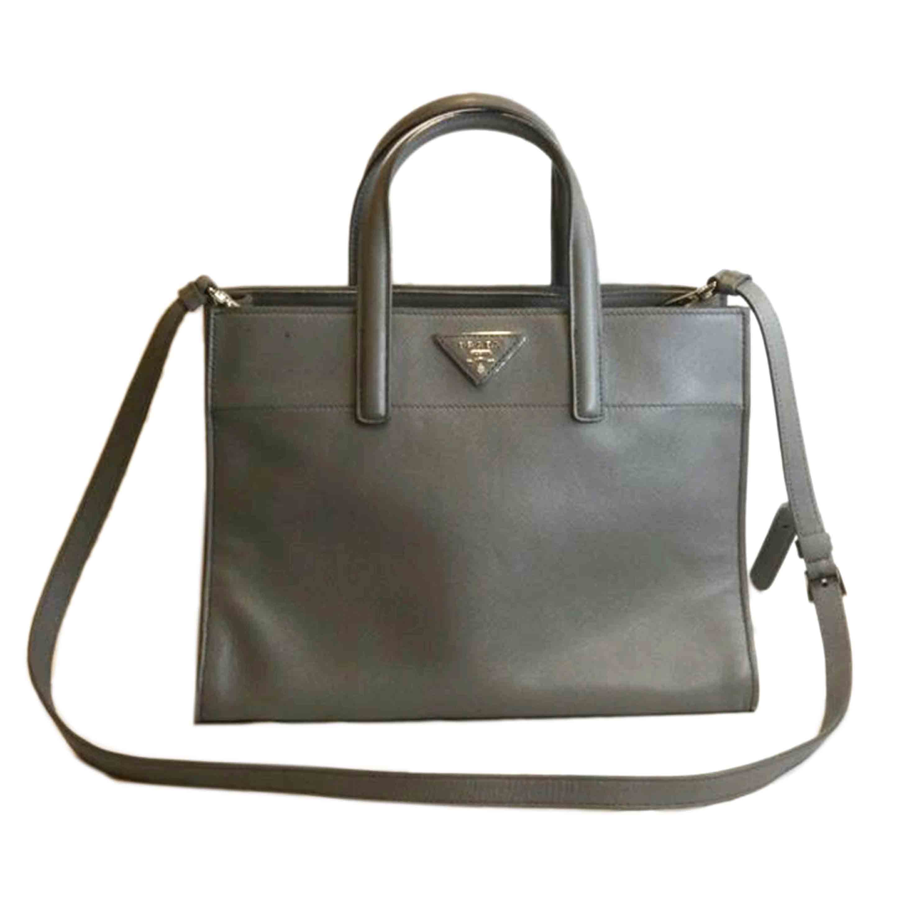 PRADA プラダ/サフィアーノレザー2wayショルダー/グレー//31/*****/ABランク/92
