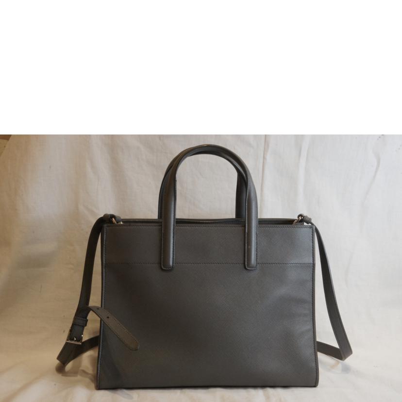 PRADA プラダ/サフィアーノレザー2wayショルダー/グレー//31/*****/ABランク/92