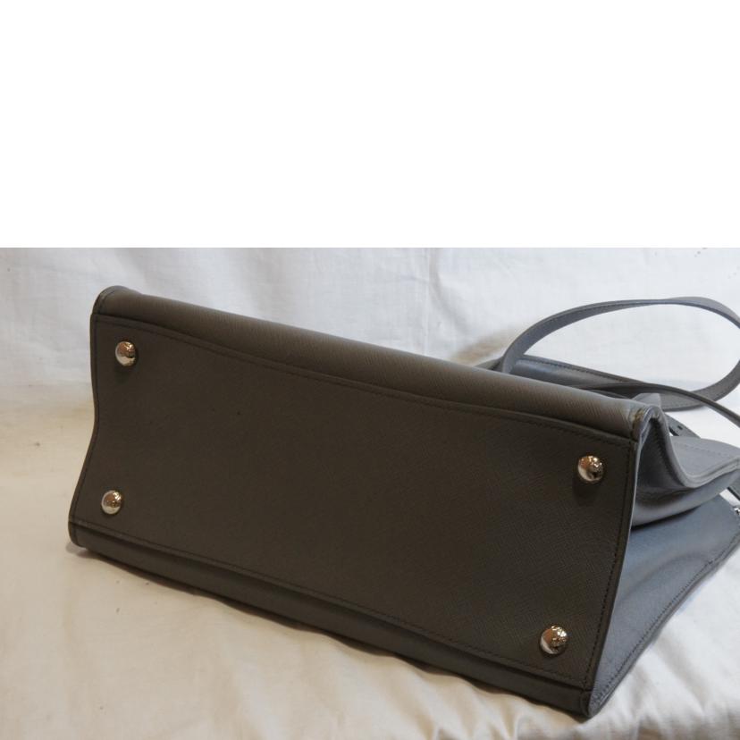 PRADA プラダ/サフィアーノレザー2wayショルダー/グレー//31/*****/ABランク/92