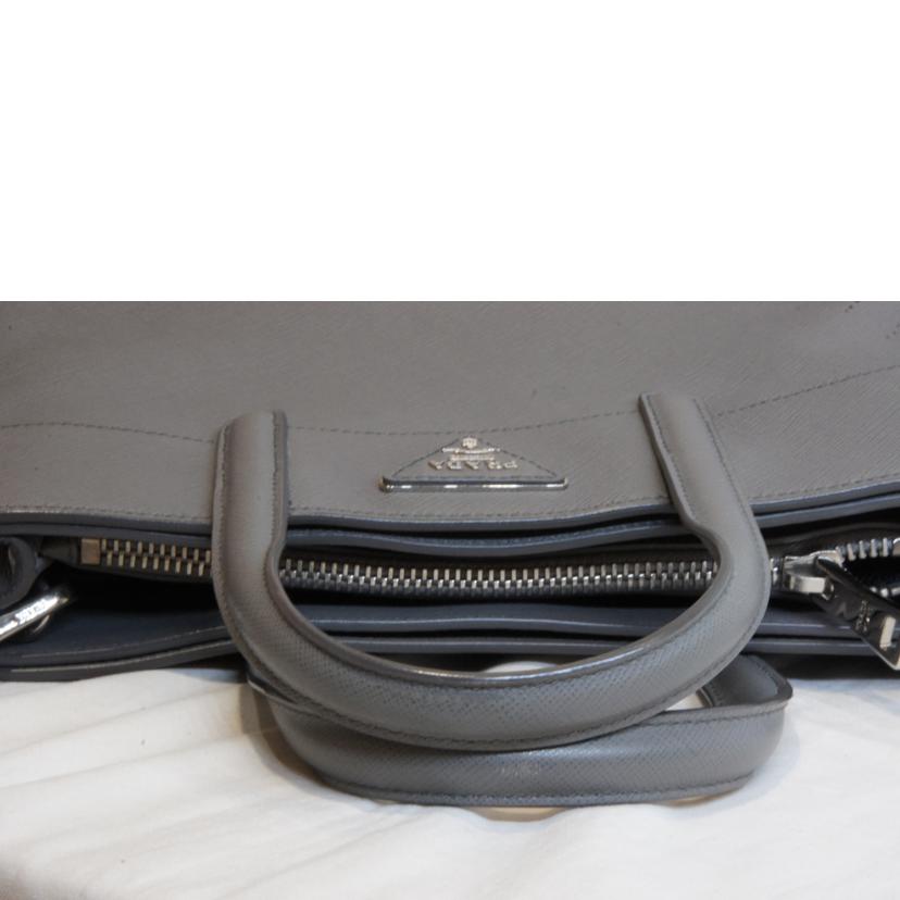 PRADA プラダ/サフィアーノレザー2wayショルダー/グレー//31/*****/ABランク/92