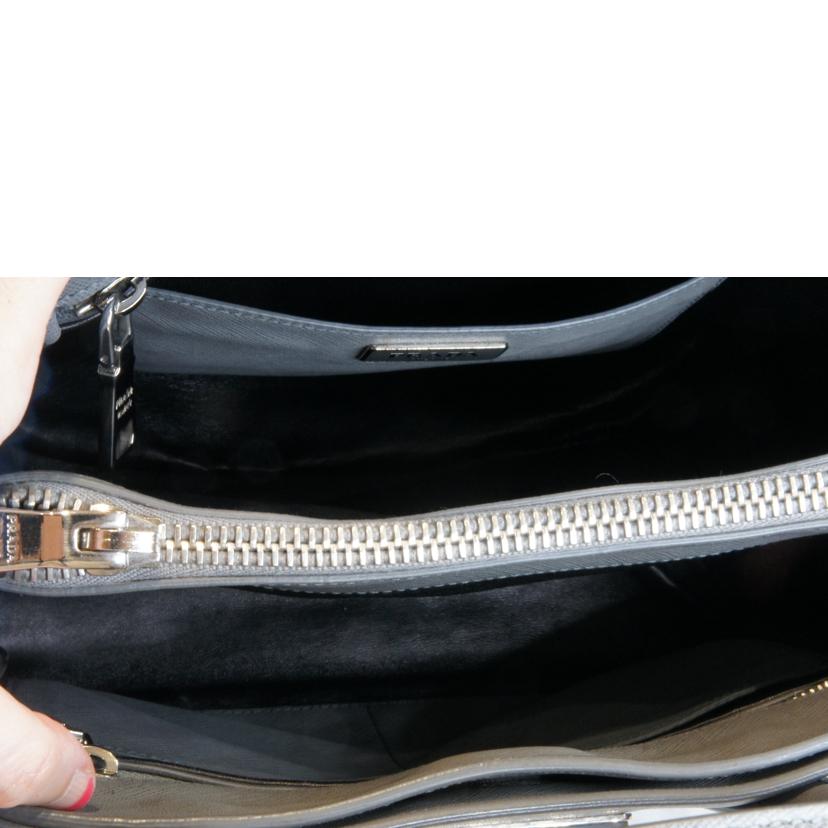 PRADA プラダ/サフィアーノレザー2wayショルダー/グレー//31/*****/ABランク/92